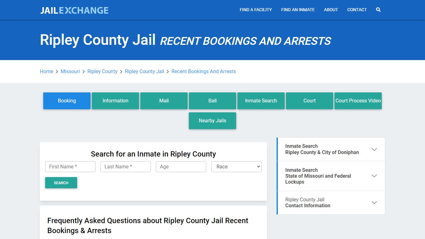 Ripley County Jail MO Recent Arrests and Bookings - Jail Exchange