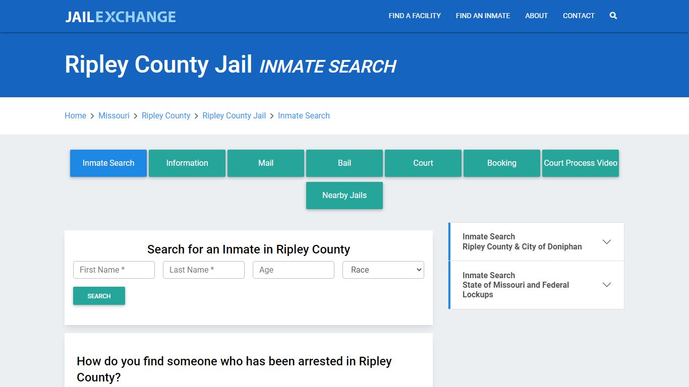 Ripley County Jail, MO Inmate Search: Roster & Mugshots