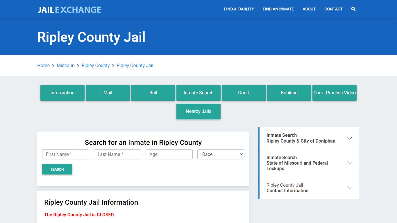 Ripley County Jail Roster Lookup, MO, Inmate Search